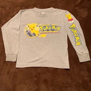 Vintage 1999 Pokémon Pikachu Long Sleeve Shirt Top S Small Screen Print Image